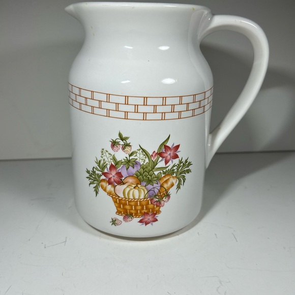 Vintage Floral Ceramic Pitcher - Picture 3 of 14